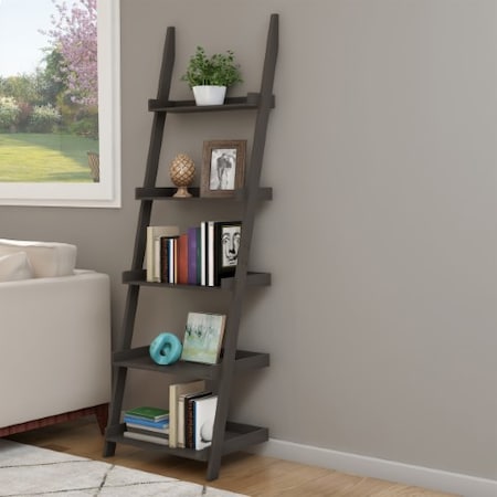 Hastings Home 5-Tier Ladder Bookshelf, Slate Gray 420657LYO